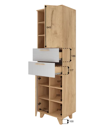 Стеллаж Ньерд дуб вотан/белый софт