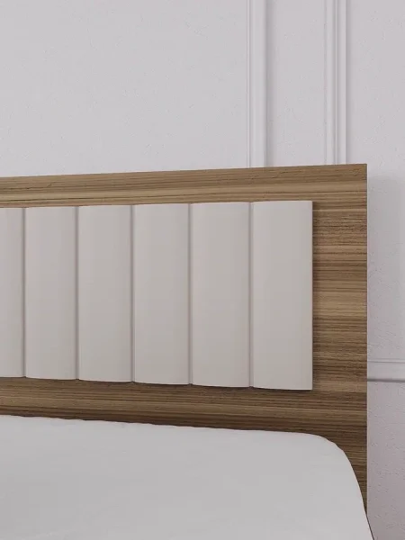 Кровать Роза 160 орех франклин/бежевый скин тренто Кровать Роза 160 орех франклин/бежевый скин тренто