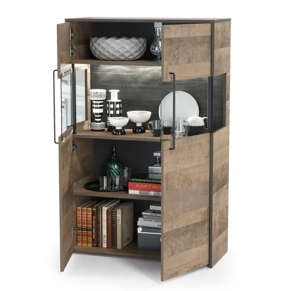 Комод с витриной Трувор 13.306 дуб гранж песочный/интра Комод с витриной Трувор 13.306 дуб гранж песочный/интра