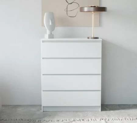 Комод Челси 800 (4 ящика) белый/белый глянец