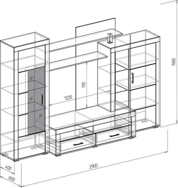 Гостиная Корсика-2 дуб бунратти/графит