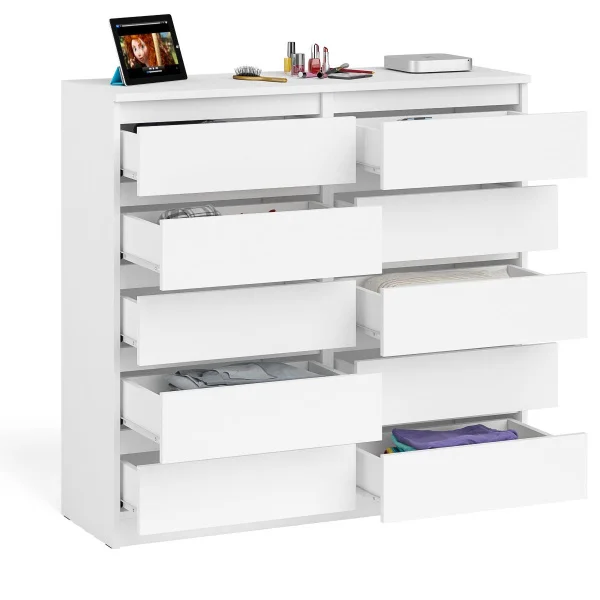 Комод десять выдвижных ящиков МК 1200.10 белый Комод десять выдвижных ящиков МК 1200.10 белый