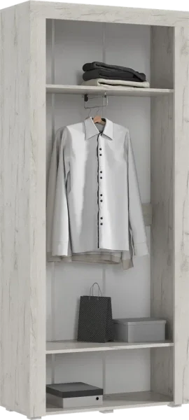 Шкаф 2-х створчатый Ангара дуб крафт белый/графит