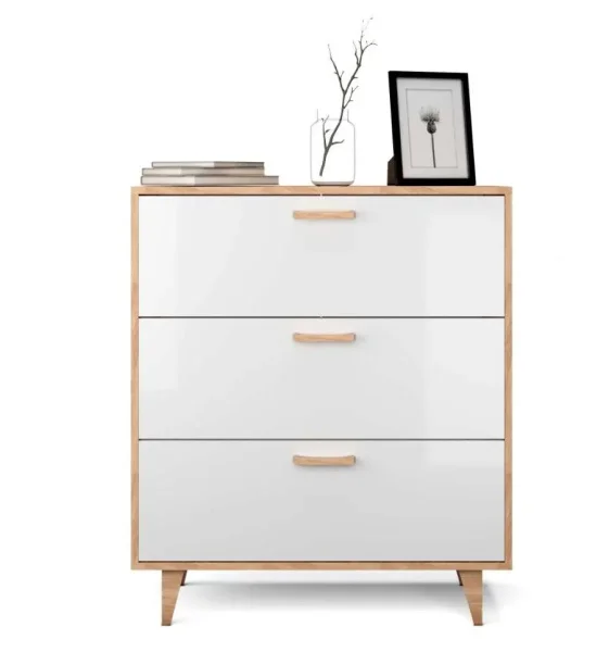 Комод Эго К-3 (НГ) дуб крафт золотой/белый глянец Комод Эго К-3 (НГ) дуб крафт золотой/белый глянец