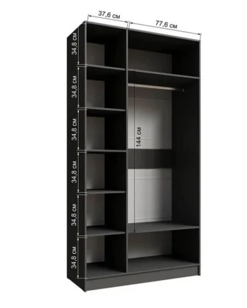 Шкаф Мадрид 1,2 без зеркала графит серый