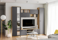 Гостиная Герда дуб крафт серый/серый графит