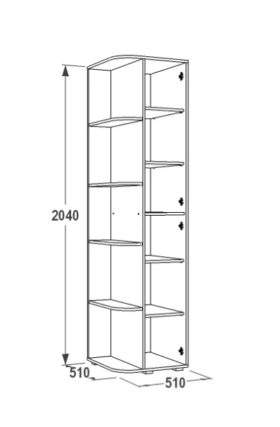 Шкаф крайний Омега-16 ясень анкор темный/ясень анкор светлый Шкаф крайний Омега-16 ясень анкор темный/ясень анкор светлый