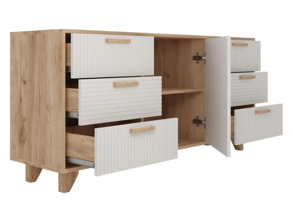 Комод Ньерд 1500 дуб вотан/белый софт Комод Ньерд 1500 дуб вотан/белый софт