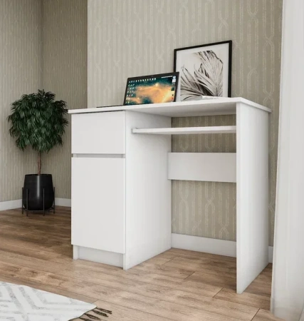 Стол письменный Мори МС-1 левый белый