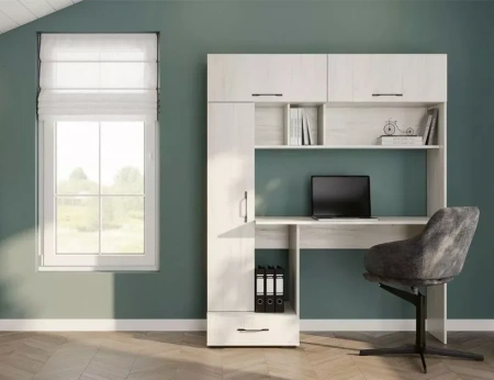 Компьютерный стол ПКС-1 дуб крафт белый