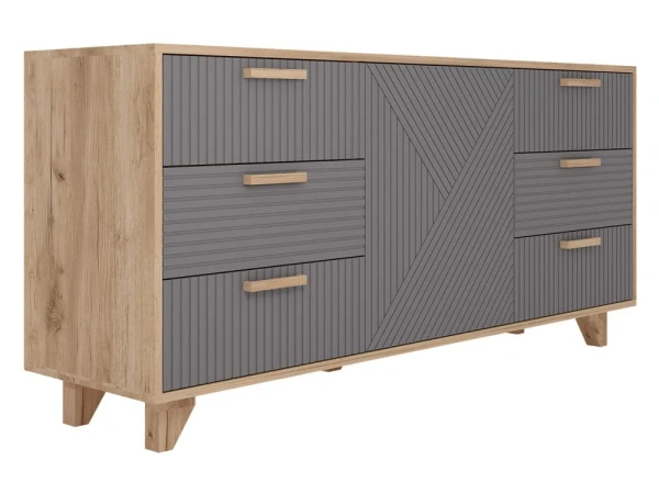 Комод Ньерд 1500 дуб вотан/черника Комод Ньерд 1500 дуб вотан/черника