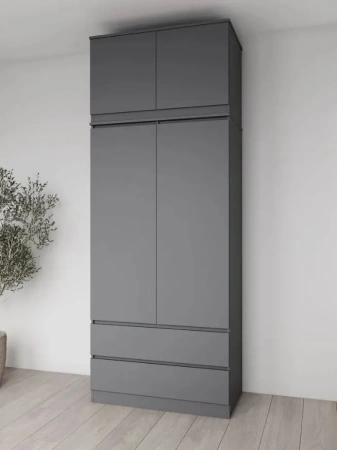 Шкаф распашной с антресолью Мори МШ 900.1+МА 900.1 графит