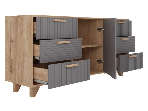 Комод Ньерд 1500 дуб вотан/черника Комод Ньерд 1500 дуб вотан/черника