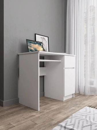 Стол письменный Мори МС-1 правый белый