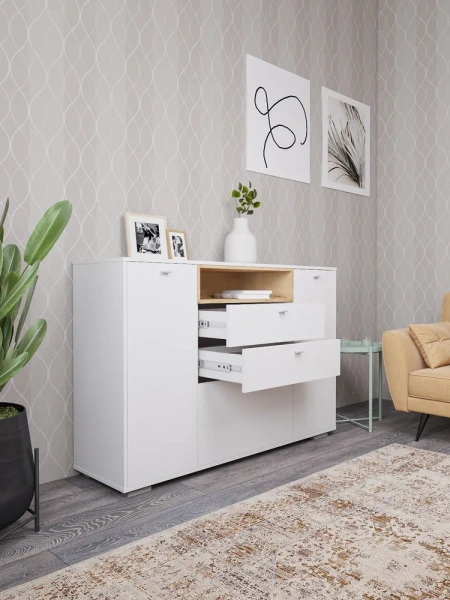 Комод Ланс К303 белый/дуб бунратти Комод Ланс К303 белый/дуб бунратти