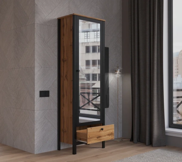 Шкаф Лофт SZF1W1S/60 дуб вотан/черный