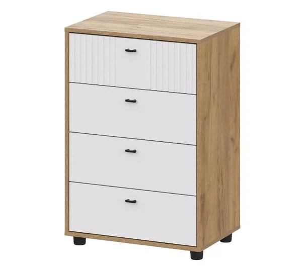 Комод Милан 4 ящика дуб золотой/белый матовый Комод Милан 4 ящика дуб золотой/белый матовый