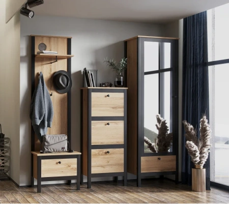 Шкаф Лофт SZF1W1S/60 дуб вотан/черный