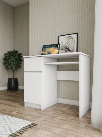 Стол письменный Мори МС-1 левый белый