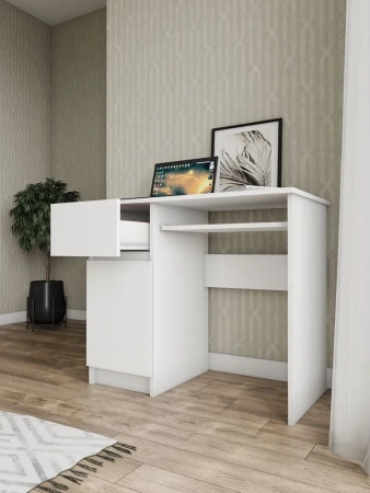 Стол письменный Мори МС-1 левый белый