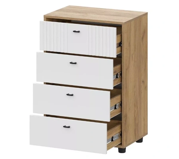 Комод Милан 4 ящика дуб золотой/белый матовый Комод Милан 4 ящика дуб золотой/белый матовый