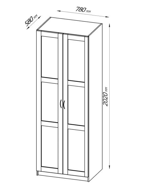Шкаф Пегас 2 двери сборные венге